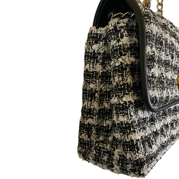 Kate Spade Natalia Tweed Medium Flap Front Chain Strap Shoulder Bag - Picture 6 of 13
